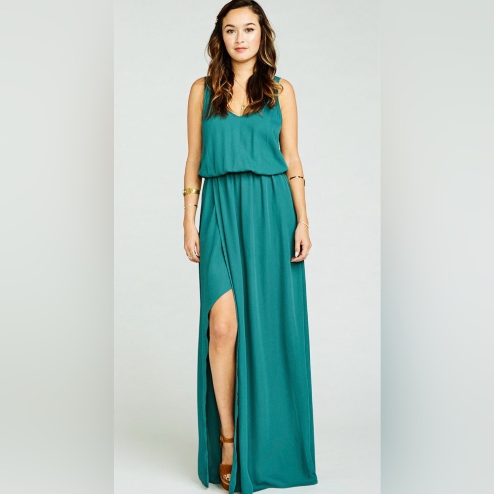 NWT Lush Slit Teal Sleeveless Dress